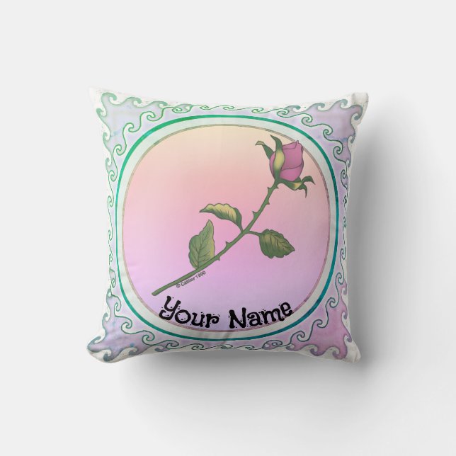 Pink Rose  Throw Pillow (Front)