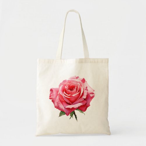 Pink rose tote bag