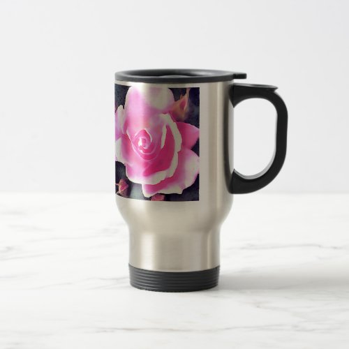 Pink Rose Travel Mug