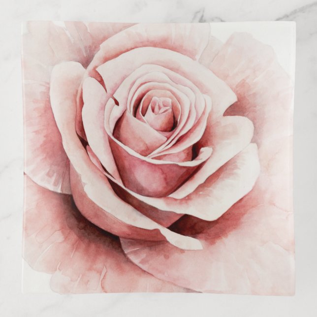 Pink Rose Trinket Tray (Front)