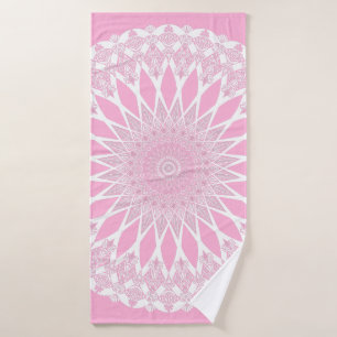 Pink Rose Tristyns Mandala Bath Towel