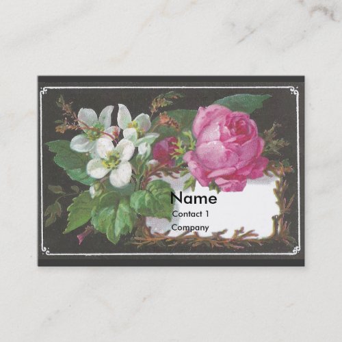 Pink Rose Victorian Trade Card Business Card Template