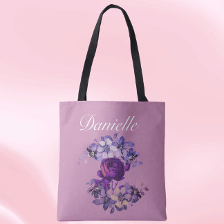 Pink Rose Vintage Floral  Tote Bag