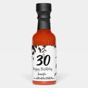 Pink rose vintage flower modern 30th birthday  hot sauces