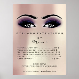 Pink Rose Violet Skin Makeup Eyes Lashes Prices Poster