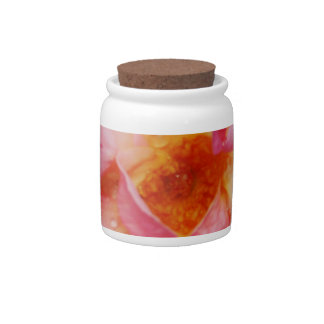 Pink Rose w/ Dew Drops Black Background Candy Jar