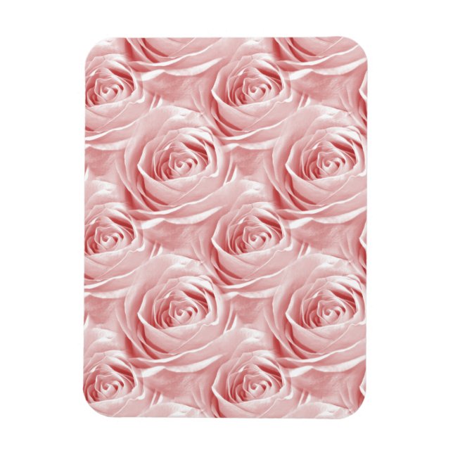 Pink Rose Wallpaper Pattern Magnet (Vertical)
