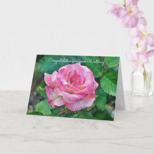 Pink Rose Wedding Congratulations Art Card
