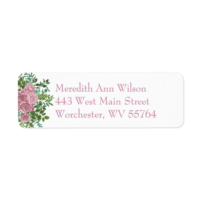 Pink Rose Wedding Floral Pastel Spring Label (Front)