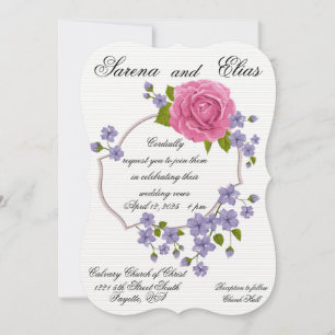 Pink Rose Wedding Invitation 