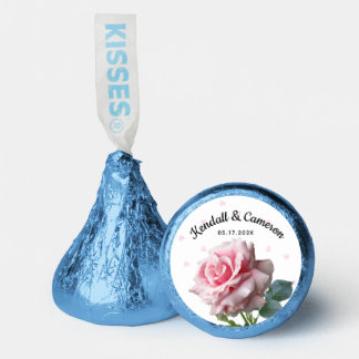 Pink Rose Wedding Kisses Chocolate Favors