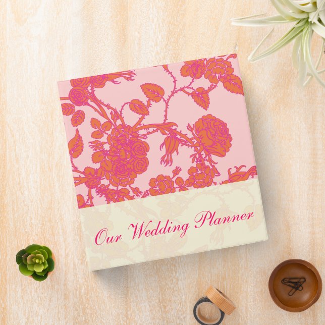 Pink Rose Wedding Planner Binder (In Situ)