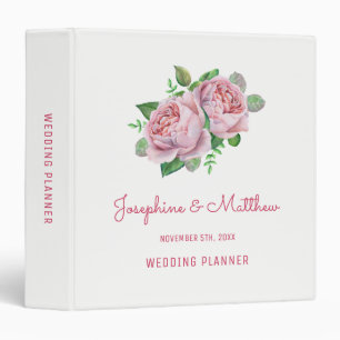 Pink Rose Wedding Planner Binder