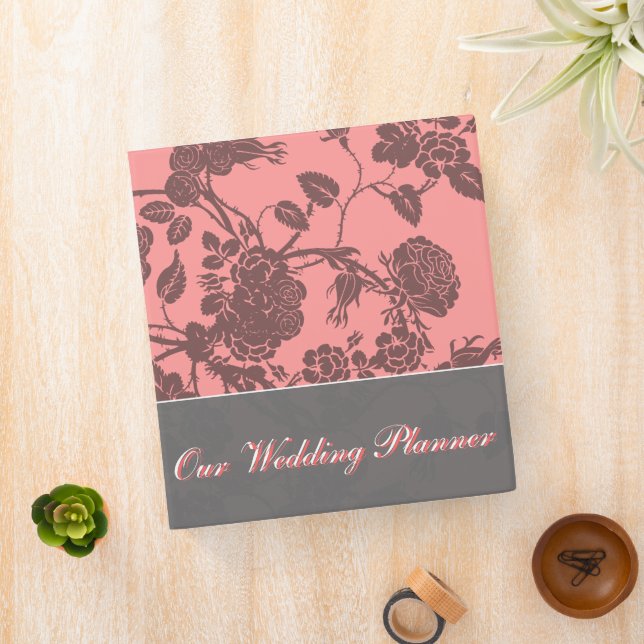 Pink Rose Wedding Planner Binder (In Situ)