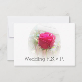 Pink Rose Wedding RSVP Invitation