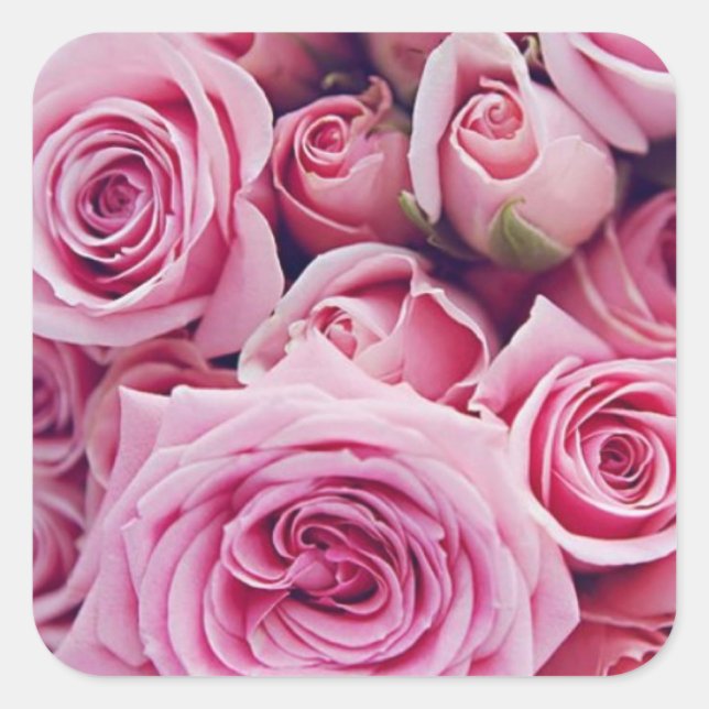 Pink Rose Wedding Stickers (Front)