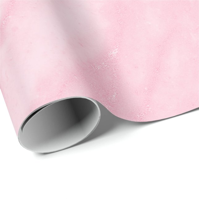 Pink Rose White Blush Marble Stone Abstract Pastel Wrapping Paper (Roll Corner)