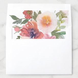 Pink Rose White Flowers Green Leaves "Only Images" Envelope Liner