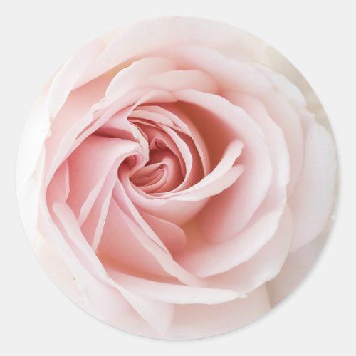 Pink Rose  White Wood Shabby Chic Bridal Shower Classic Round Sticker