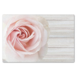 Pink Rose &amp; White Wood Shabby Chic Bridal Shower Tissue Paper