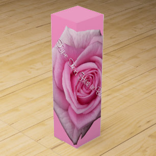 Pink Rose Wine Box Personalized Romantic Rose Box