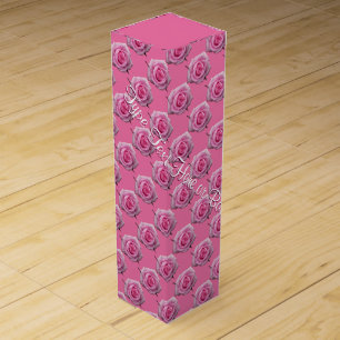 Pink Rose Wine Box Personalized Romantic Rose Box