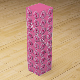 Pink Rose Wine Box Personalized Romantic Rose Box