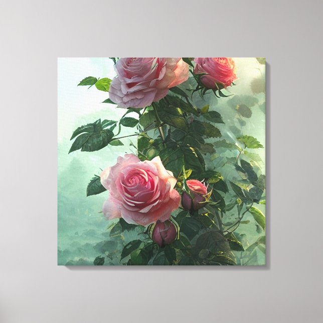 Pink Rose - Wrapped Canvas Print (Front)