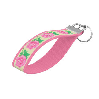 Pink Rose Wrist Keychain