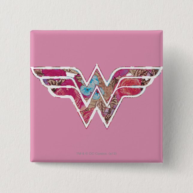 Pink Rose WW Pinback Button (Front)