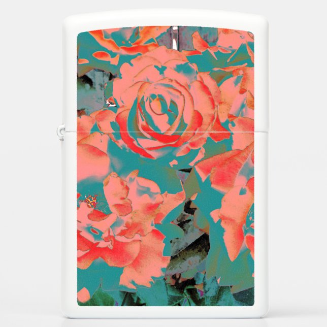 Pink Rose Zippo Lighter (Front)