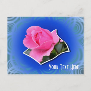 Pink Rosebud Floral Customizable Postcard