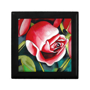 Pink Rosebud flower Keepsake Box