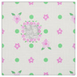 Pink Rosebud on White Custom Baby Photo Fabric