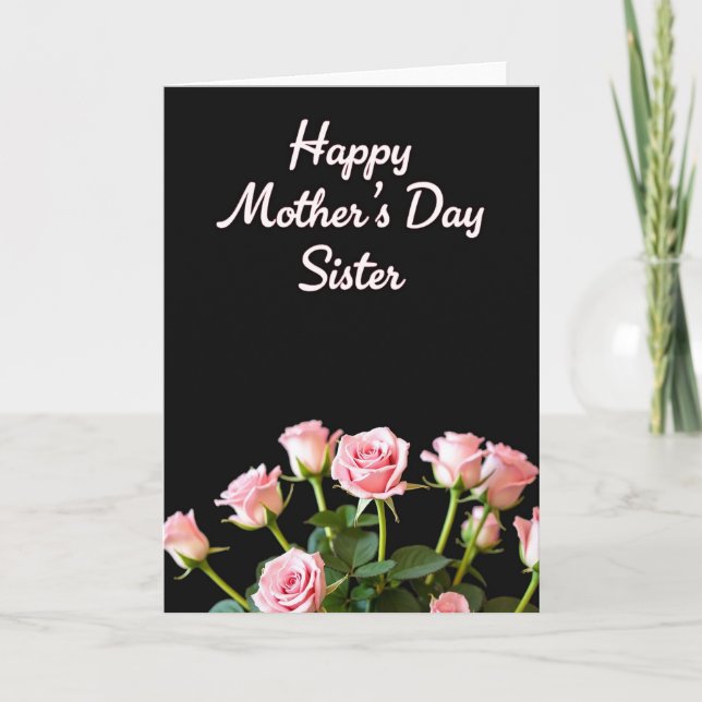 Pink Rosebud Wishes Card (Front)