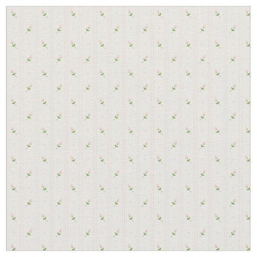 Pink Rosebuds with Stripes Fabric