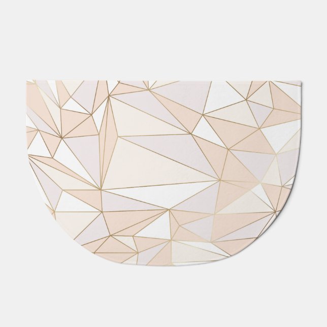 Pink Rosegold: Abstract Geometric Luxury Doormat (Front)