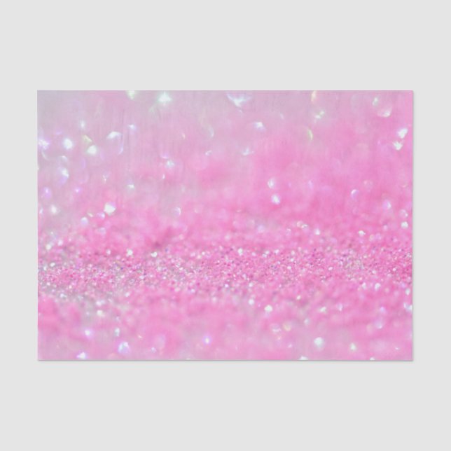Pink Rosegold Sparkle Baby Girl Glitter Tissue Paper (Front)