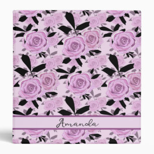 Pink roses 3 Ring Binder
