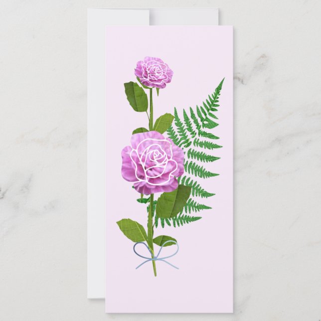 Pink Roses & A Fern (Front)