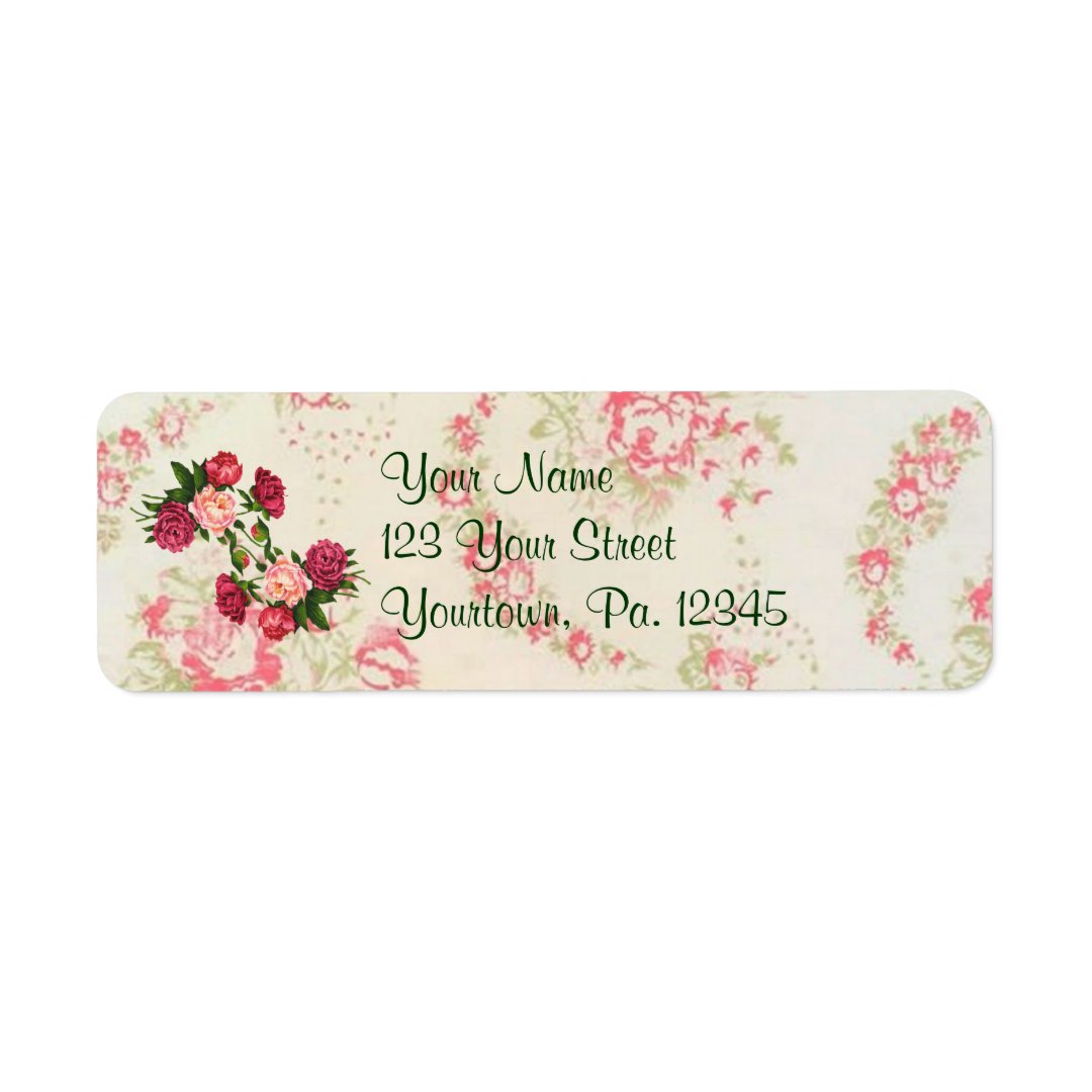 Pink Roses Address Label Zazzle