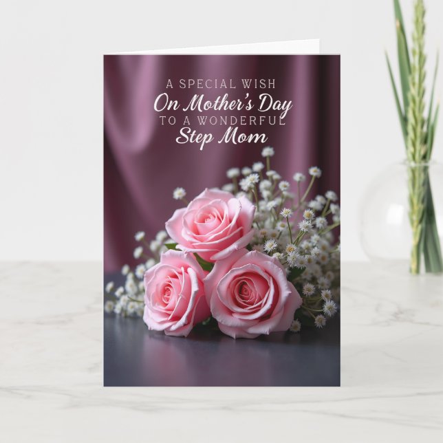 Pink Roses Affectionate Card (Front)