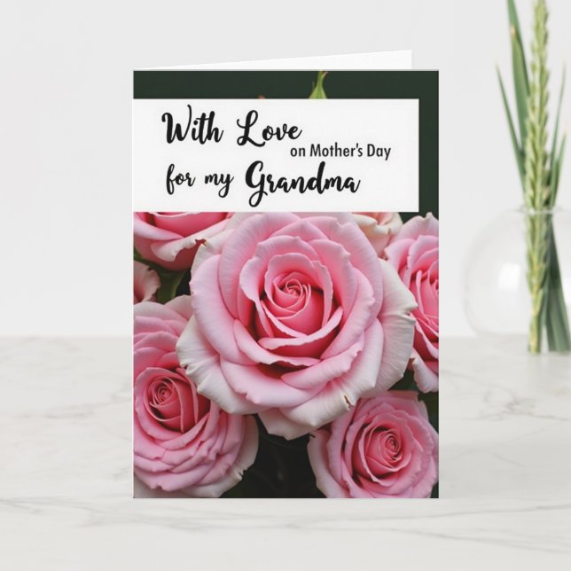Pink Roses Affectionate Day Card (Front)
