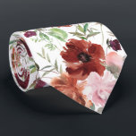 Pink Roses and Cinnamon Flowers Floral Neck Tie<br><div class="desc">Cinnamon Burgundy and Pink Flowers Beautiful Flowers Floral Roses Neck Tie. Great for formal occasions and weddings!</div>