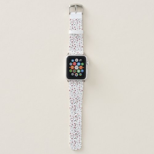 Pink Roses and Ghosts pattern Apple Watch Band