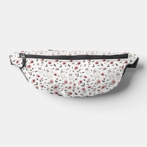 Pink Roses and Ghosts pattern Fanny Pack