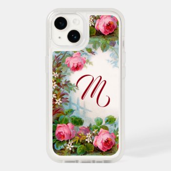 Pink Roses And Jasmines Floral Monogram    Otterbox Iphone 14 Case by AiLartworks at Zazzle
