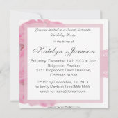 Pink Roses and Lace Sweet Sixteen Birthday Party Invitation (Back)