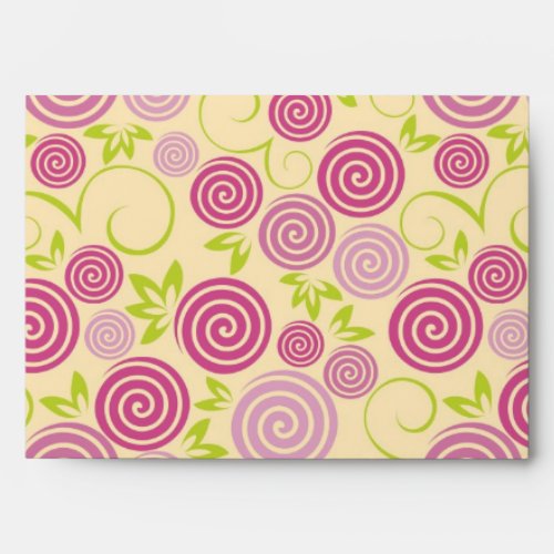 Pink roses and leaves Envelope
