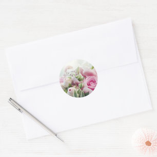 Pink Roses and Peony Buds Elegant Envelope Seal